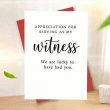 1 pieza Tarjeta de felicitación sincera "AGRADECIMIENTO POR SERVIR COMO MI TESTIGO" con sobre (11cm x 16cm / 4.33in x 6.29in) - Diseño de tipografía minimalista, perfecta para agradecer a un testigo de boda, Tarjeta de felicitación | Tarjeta de agradecimiento por ser testigo de boda | Tarjeta de felicitación de papel - Multicolor - Ver 4