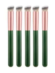 RANCAI 1/2/5 فرشاة تمويه مائلة، فرشاة أساس، أدوات مكياج قاعدة شفافة، فرشاة مكياج ناعمة الشعر، غير ماصة لكريم BB والبودرة والأساس - متعدد الألوان - مشاهدة 21