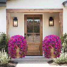 2 Sets - UV Resistant Outdoor Artificial Hanging Plants - Plastic Faux Flowers, Suitable For Weddings And Engagements, Holiday Porch And Patio Decor, Seasonal Decoration, Without Pots (Due To Lighting, Display And Other Reasons, There May Be Slight Color Difference Between The Actual Product And The Image) - Multicolor - View 6