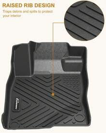 Alfombrillas para Civic 4 puertas 2012-2015, TPE, para todo tipo de clima, ajuste personalizado, revestimiento para piso delantero de primera y segunda - Negro - Ver 4
