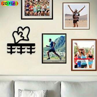 CIF BUY 1pc Vintage Minimalist Heart-Shaped Medal Display Rack - Durable Metal Wall Hanging Art Piece, Sports Medal Holder, Suitable For Living Room Or Bedroom Decor, Perfect Christmas, Birthday, Valentine's Day, Newlywed Gift, Bedroom Decor