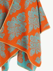 1 chiếc khăn choàng/khăn quàng cổ giả cashmere in hoa dành cho nữ - Cam-E - Xem 2