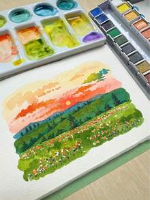 50/72/90/100/128/168 Colors Solid Watercolor Paint Set - Metal Box Watercolor Paints Art Supplies - Back To School, New Year Gift, Art Supplies - Solid Watercolor Paint Set - View 7