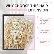 6 piezas de extensiones de cabello sintético rizado y largo, estilo clip-in, material de fibra resistente a altas temperaturas, para mujeres - Multicolor - Ver 6