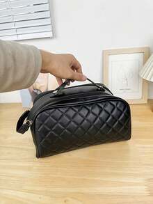 时尚菱形化妆包，2025新款，便携式旅行收纳包，大容量拉链式洗漱包 - 彩色 - 查看 8