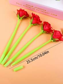 1/3支装创意花朵凝胶笔，柔软硅胶摇晃笔杆，情人节礼物笔，创意书写文具礼品笔