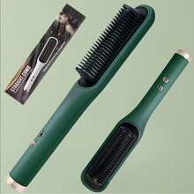 Hair Straightening Iron, 3D Straightening Brush,Straightener Hair Comb,Straight Hair Comb With 3D Anti-Scald Design & 4 Temp Selection,Hair Straightening & Curling Comb 2 In 1,Detangles Hair Easily ,Quick Straightening,For Home Salo Graduation Birthday Holiday,Holiday Gifts Suitable For Women