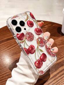 1pc Fashionable & Unique Cherry Lamp Bulb Graphic Shock-Absorbing Cushioned TPU Phone Case, Suitable For IPhone 16 Pro Max/16/16 Pro/16 Plus/15/15 Pro Max/15 Pro/11/12/13/14 Pro Max/11 Pro/11 Pro Max/12 Pro/12 Pro Max/13 Pro/13 Pro Max/14 Pro/14 Pro Max, Soft Case, High-End Creative Design - Multicolor - View 2
