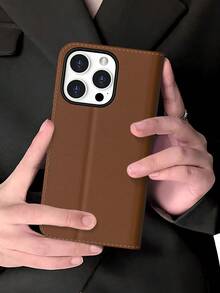 黑色/棕色/海军蓝/白色多功能钱包式PU皮革手机壳，兼容 11/12/13/14/15 Pro Max，适合日常使用；钱包式翻盖手机壳，兼容三星Galaxy A55/A54/A53/A52/A51/A14/A15/S22/S23/S24 Ultra，可放置信用卡，防水、防震、防摔、防刮擦，全包式设计。 - 棕色 - 查看 6