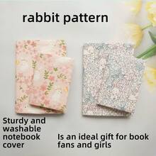 1个A5/A6兔子图案笔记本电脑保护套，计划本保护套，杂志保护套，办公文具保护套，返校季 - 彩色 - 查看 2