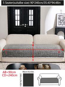 1件装四季通用沙发垫套，现代简约防滑沙发座垫保护套，防尘可水洗沙发套，灰色时尚柔软不褪色不掉毛卧室装饰宠物友好型沙发套，可调节，适用于转角沙发、卧室、办公室、客厅组合家具，1/2/3/4人座沙发 - 灰色 - 查看 14