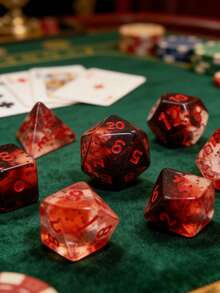 7pcs Set Crystal Style Dice Set Polyhedral Table Game Dice Role-Playing RPG Dice - Multicolor - View 4