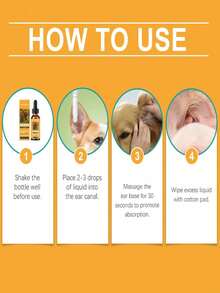 Dog Ear Care Drops For Daily Use, Gentle Formula, Cleans Earwax, Relieves Itching And Odor. A Pet Ear Care Solution To Clean Ear Canals And Keep Ears Fresh.