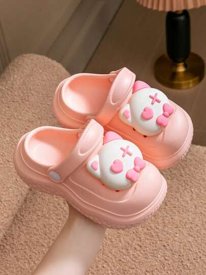 Zuecos de dibujos animados transpirables para niños, sandalias de suela blanda antideslizante de punta cerrada para niños pequeños y niñas