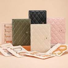 BOOVO 1 Stück Samt Schmuckaufbewahrungstasche mit 5 verstellbaren Reißverschluss-Fächern, geeignet für Halsketten, Ohrringe, Armbänder, Luxusschmuck, unverzichtbar für Frauen unterwegs - Verschiedenfarbig - Übersicht 1