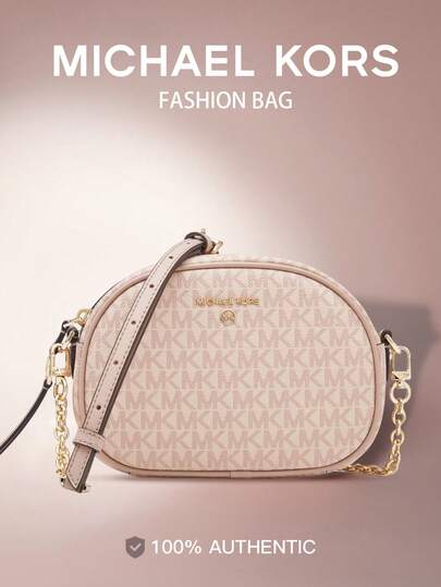 Michael Kors Jet Set Charm Convertible Camera Bag Genuine Leather Crossbody Bag, Women's Vintage Shoulder Bag, With Detachable Adjustable Strap, Elegant Ladies Crossbody Bag, Suitable For Daily Use/Shopping/Evening/Christmas Gift