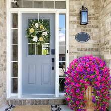 2 Sets - UV Resistant Outdoor Artificial Hanging Plants - Plastic Faux Flowers, Suitable For Weddings And Engagements, Holiday Porch And Patio Decor, Seasonal Decoration, Without Pots (Due To Lighting, Display And Other Reasons, There May Be Slight Color Difference Between The Actual Product And The Image) - Multicolor - View 5