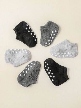 6/12 halkfria babystrumpor, lämpliga för alla årstider, småbarnsstrumpor