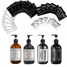 6 PCS White Black Waterproof Soap Dispenser Labels Bathroom Body Wash Shampoo Conditioner Bottle Stickers Lotion Sticker - Multicolor - View 9