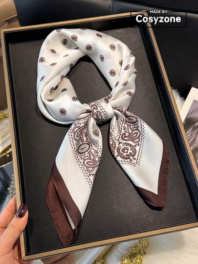 1pc Bohemian Style Paisley Print 70cm Square Scarf/Bandana For Women, Suitable For Casual And Fashionable Street Outings, Headband, Shawl, Outdoor Wind/Sun Protection, Perfect For Accessorizing Your Look