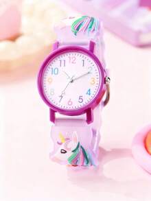 1pc/Set Women's Colorful Casual Cute Dreamy Sweet Cartoon Horse Silicone Watch, Great Year-End Promotion, Top Choice For Holiday Gifts - Multicolor - View 4