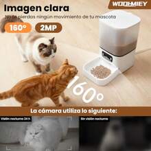 zxr Dispensador de Comida para Gato y 6L con cámara para Mascotas App WiFi Doble Banda alimentador automático con cámara comedero automático 6L para Mascotas89 - 5L - Ver 3