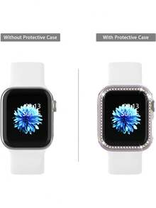 1个男女通用闪亮水晶镂空表壳，时尚美观的保护套，兼容 40/41/42/44/45/46/49mm，Ultra/SE/11/10/9/8/7/6/5/4系列，智能手表配件 - 鏤空七彩 - 查看 5