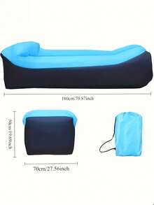 Inflatable Sofa With Pillow - Travel Air Chair, Camping Lounger, Portable Inflatable Couch, Portable Air Lounger For Camping, Beach & Outdoor Relaxing; Lightweight Foldable Air Mattress Chair, Built-In Pillow And Back Support,Easy-Deflate Compact Carry Bag For Park, Camping, Hiking, Beach Lounging, Poolside, Picnics, Rvs, Music Festivals, Backyard & Travel - Multicolor - View 11