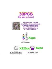 1Set/30pcs Colorful Butterfly & Rhinestone Tooth Jewelry, Y2K Cute Super Shiny Tooth Accessories Set, Suitable For Daily, Party, Holiday, Unisex (No Glue Included) - 30PC Multi-color Set - View 11