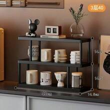 三层现代黑色储物架 - 独立式多层置物架，黑色框架，适用于厨房、浴室、卧室 - 节省空间的家居装饰收纳架，简约设计，经久耐用且易于清洁，兼具美观与实用性。非常适合展示书籍、杯子和小物件。 - 黑色 - 查看 8