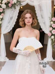 Abanico de mano personalizado para boda, abanico plegable con letras blancas talladas, regalos personalizados para damas de honor, abanicos para eventos especiales, boda de verano, estilo campestre, estilo retro, unisex, útiles escolares, adecuado para adolescentes, escuela secundaria, preparatoria, universidad, accesorios de boda personalizados, ligero y cómodo - Multicolor - Ver 6