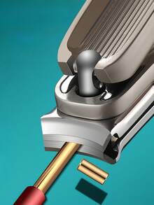 1pc Black/Grey 360° Rotating Stainless Steel Nail Clipper, High Quality Manicure Tool, Wide Mouth Anti-Splash Pedicure Trimmer With Sharp Blades, For Finger & Toe Nails - Multicolor - View 3