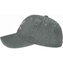 French Bulldog Lying Down Vintage Distressed Adjustable Washed Denim Mens Dad Trucker Hat Baseball Ball Cap For Men - 灰色 - 查看 3