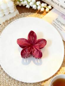 Bộ 4 kẹp tóc vuông kiểu Bohemian ngọt ngào màu đỏ tía pha vân đá cẩm thạch hình hoa cúc, phụ kiện cài tóc thanh lịch, đa năng, phù hợp cho các dịp lễ và sử dụng hàng ngày, kẹp tóc nữ kiểu dáng giản dị. - Nhiều màu - Xem 9