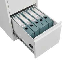 Techigher 3 Drawer File Cabinet, Vertical File Cabinet With Lock, Metal Filing Cabinets Storage Cabinet For A4/Letter/Legal Size Files - White, 3 Draws - View 7