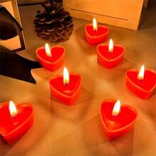 9 piezas de velas de té sin perfume con forma de corazón, cada una con una duración de 3 horas, suministros para bodas, decoración interior, velas creativas con forma de corazón, para cumpleaños, propuestas, amor, Navidad, Halloween