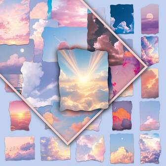 51 st romantiska helande drömska solnedgång moln estetiska dekorativa mobiltelefonskal klistermärken
