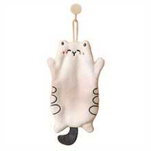New Cute Shaped Coral Fleece Hand Towel, Kitchen Hanging Towel, Suitable Kitchen, Bathroom, And More Scenarios, Cartoon Double Layer Thickened, Hangable, Washable, Bathroom Towel, Home Cleaning, Fashionable Hanging Towel, High-Quality Towel, Soft Coral Fleece, Hangable Towel, Decorative Towel, Kitchen Enthusiasts, Pet Lovers - 白色常熟貓 - 查看 6