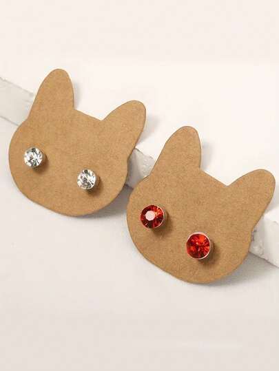 DIY Earring Card Holder, Cat-Shaped Earring Display Card, Kraft Paper Jewelry Display Card, Suitable For Earrings & Studs, With Hanging Hole, Suitable For Handmade Jewelry Retail Display Packaging. Jewelry Making Display And Packaging Supplies, Beading And Jewelry Making.