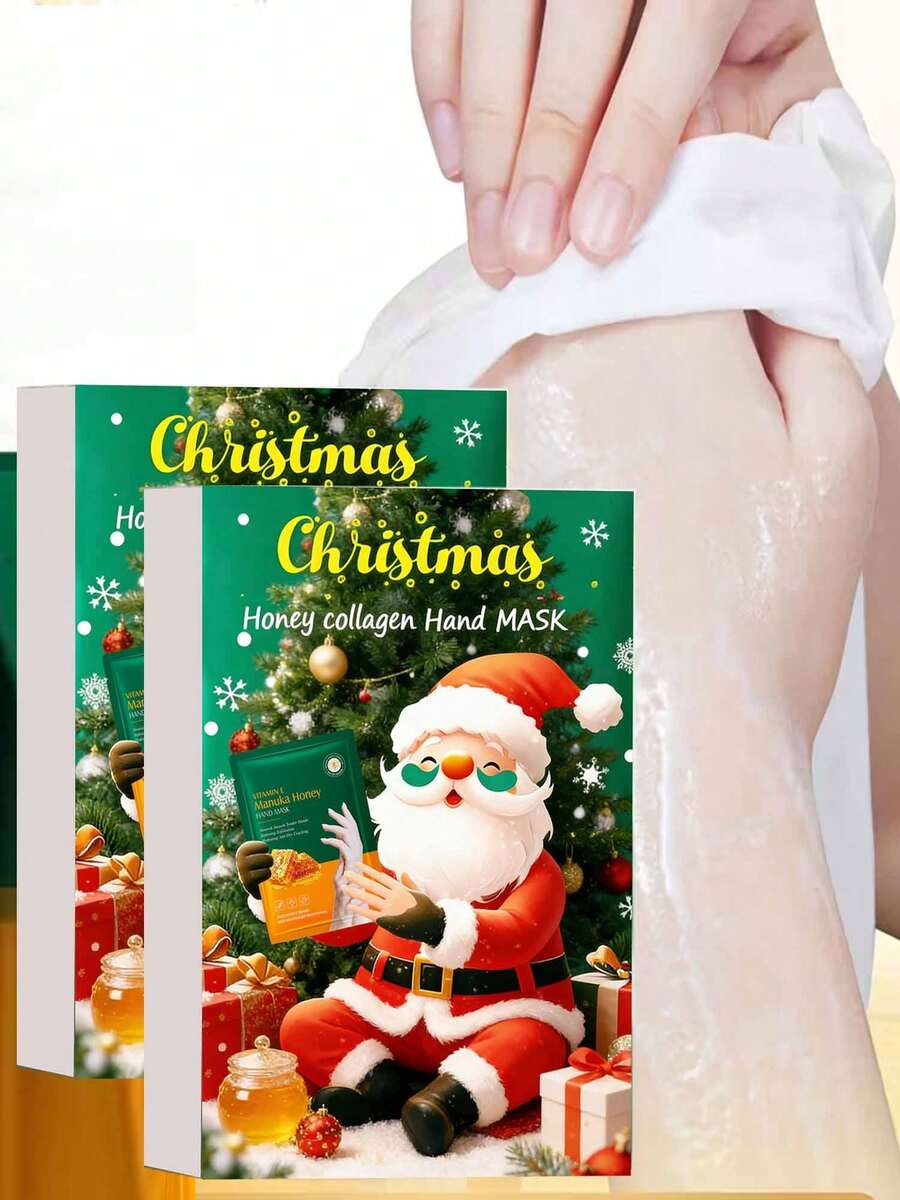 10 Pairs Vitamin E & Manuka Honey Hand Mask - Deep Moisture, Brightening & Smoothing For Dry Light Beige | 1.18oz Each, Natural Ingredients With Squalane & Honey, Ideal For Autumn & Winter Care - Multicolor - View 1