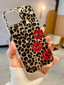新款时尚豹纹唇形手机壳，兼容 11/12/13/14/15/16/17 Pro/Pro Max，创意个性化防震保护套 - 彩色 - 查看 1
