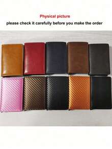 1pc Men's Minimalist Ultra-Thin RFID Blocking Wallet, Slim Coin Purse Card Holder, Aluminum Alloy Side Push Card Case, ID & Driver's License Holder, Gift Suitable For Teen, Summer Casual, Outdoor, Athletic, Vacation, Travel, Graduation, Birthday Dress Accessories Formal/Business Formal - 黑色 - 查看 7