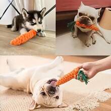 1pc/2pcs/3pcs Carrot Shaped Dog Chew Toys, Suitable For Small And Large Dogs - Orange - View 6