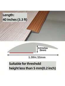 1条1米长地板过渡条，自粘地毯边缘条，适用于木地板，不平整地面过渡条，边缘装饰条，门槛，高度最高可达5毫米 - 彩色 - 查看 4