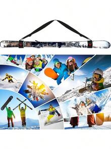 1pc Adjustable Ski Carrier Strap - Portable Ski Shoulder Sling For Easy Transport, Winter Sports Ski Board Bag Accessory, Comfort Padding, Secure Buckle System - For Skiers & Snowboarders - Perfect For Winter Sports & Travel