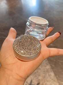 1个30克可填充保湿霜罐，镶钻泥面膜卸妆旅行便携化妆品护肤DIY分装容器，适用于乳液、粉末、面霜，礼品 - 銀色 - 查看 3