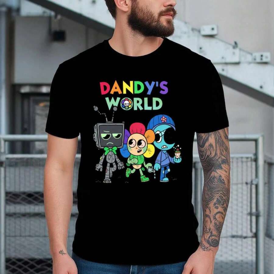 Sudadera con capucha Dandy's World: Sudadera unisex para jugadores, camiseta de algodón casual para hombres, parte superior de cuello redondo, tejido de punto con microfibra, ajuste regular - Como se muestra en la figura - Ver 1