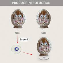 1 chiếc, Đồ trang trí để bàn bằng acrylic xoay tròn với hình chú thỏ dễ thương và ngọn nến xoay, dùng để trang trí bàn làm việc trong phòng khách, phòng ngủ và văn phòng, trang trí lễ Phục Sinh, 2D - Đế xoay nhiều màu - Xem 5