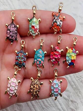 10pcs Turtle Keychains, Cute & Fashionable, Multiple Styles, Suitable For Backpack, Wallet, Handbag And Casual Shoes Decoration (Mixed Colors), Wallet & Key Organizer, Animal Keychain Pendant, Mini Keychain Decor, Adorable Turtle Design, Fun Keychain Styles, High-Quality Keychain Set, Durable Keychain Accessories