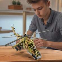 Juego de Construcción de Ladrillos de Helicóptero Militar Más de 850 Piezas Juguete de Bloques Regalo - como en la foto - Ver 5